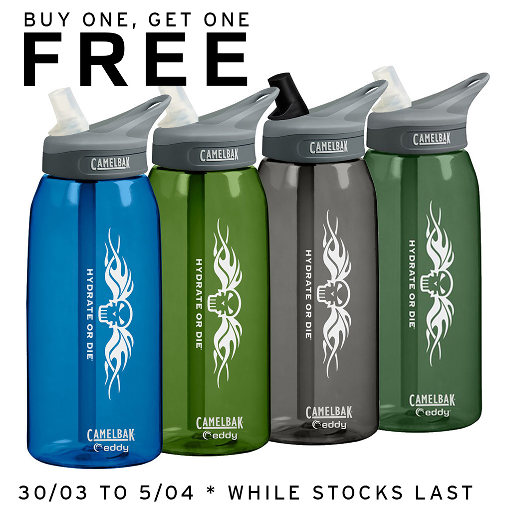 Camelbak Eddy HOD 1L water bottle sale. get a free tactical bottle.