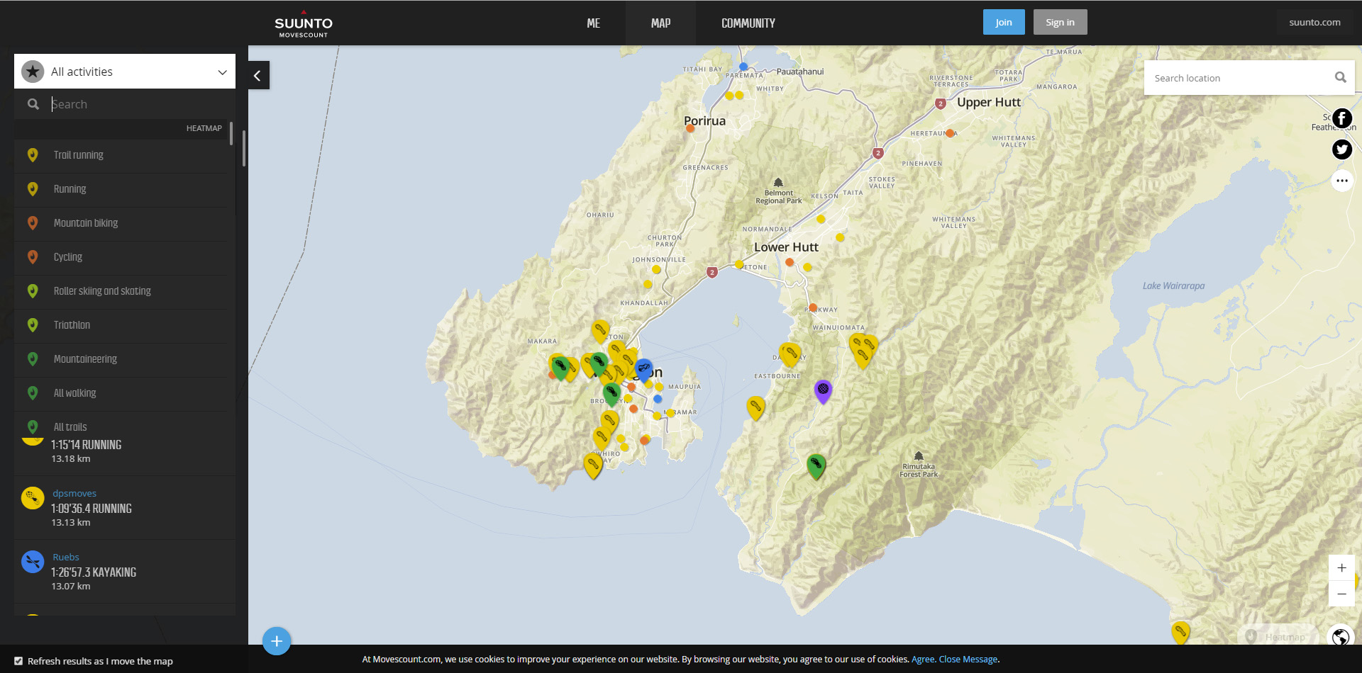 Suunto heatmap tracks for movescount how to track on Suunto